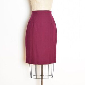 vintage 90s pencil skirt Jones New York berry wool high waist slim secretary M